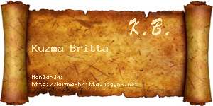 Kuzma Britta névjegykártya